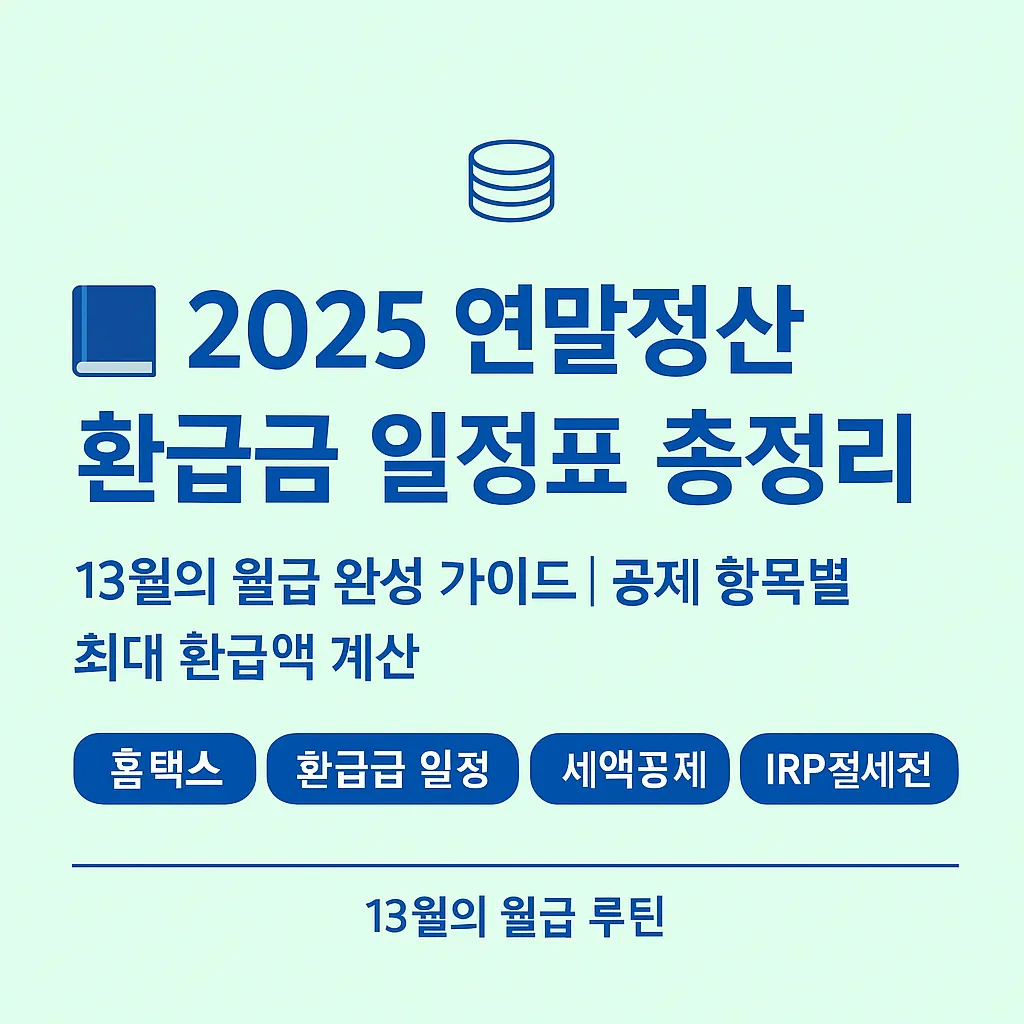 2025 연말정산 환급 일정표 및 홈택스 환급금 조회 방법, 계좌등록·입금일·지연 해결 팁 총정리