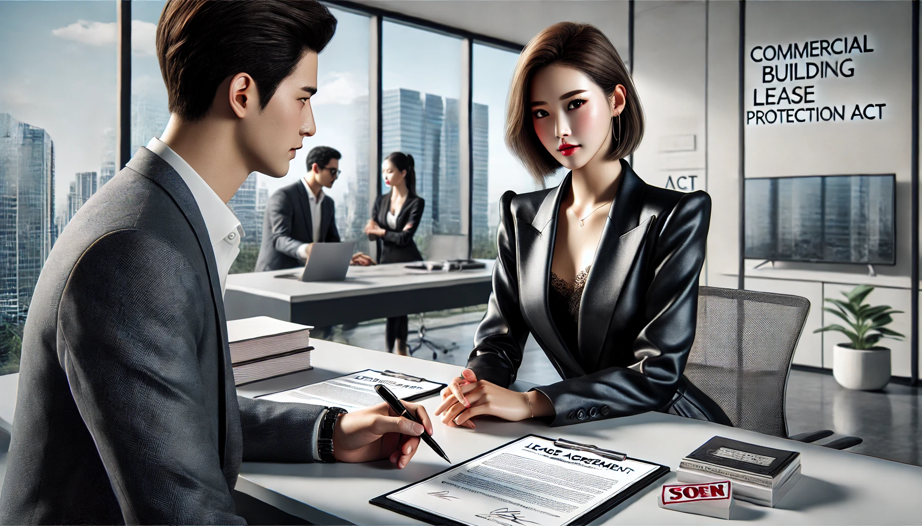 상가임대차보호법 관련 상담하는 이미지