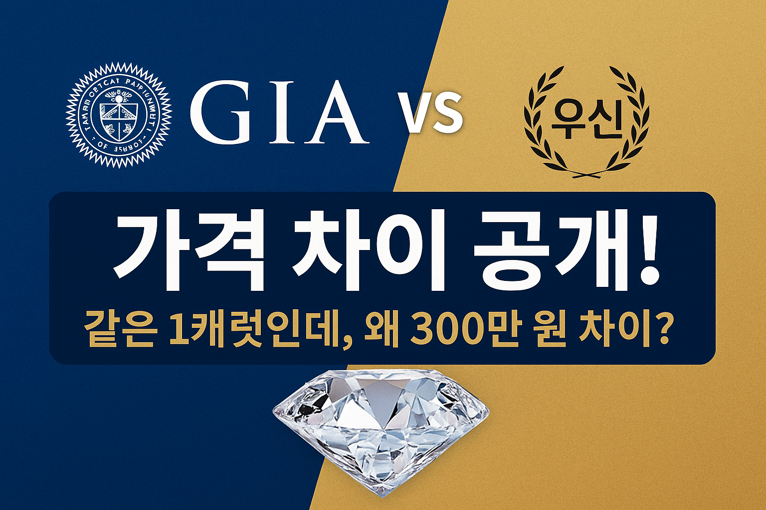 같은 1캐럿인데 300만 원 차이! 감정서가 바꾼 다이아 가격! GIA vs 우신 감정서 차이, 가격이 이렇게 다르다고?