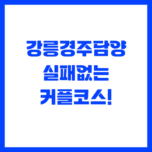강릉 경주 담양 커플 여행 테마별 추..
