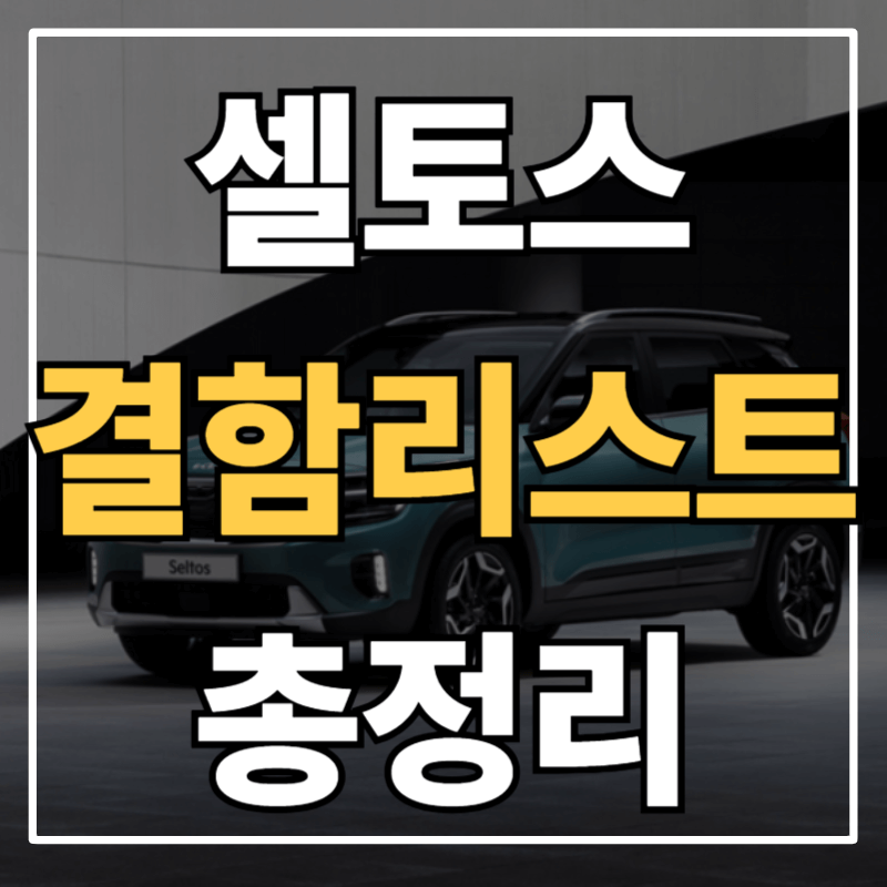 기아 셀토스 결함 리스트와 대응 방법 총정리
