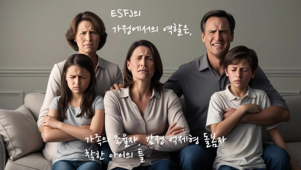 ESFJ의 가정에서의 역할은 가족의 조율자, 감정 억제형 돌봄자, 착한 아이의 틀에 관한 사진