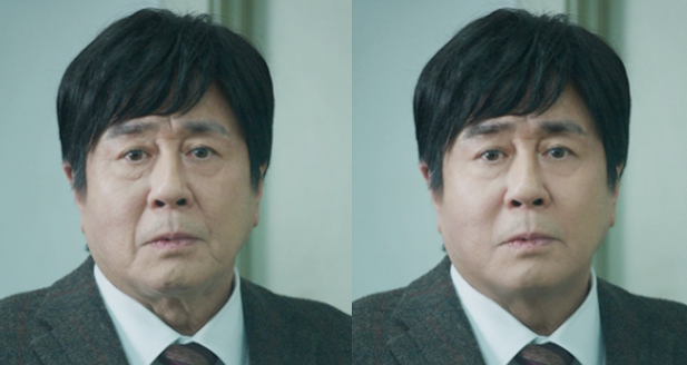 딥페이크가 사용된 배우의 전후 사진