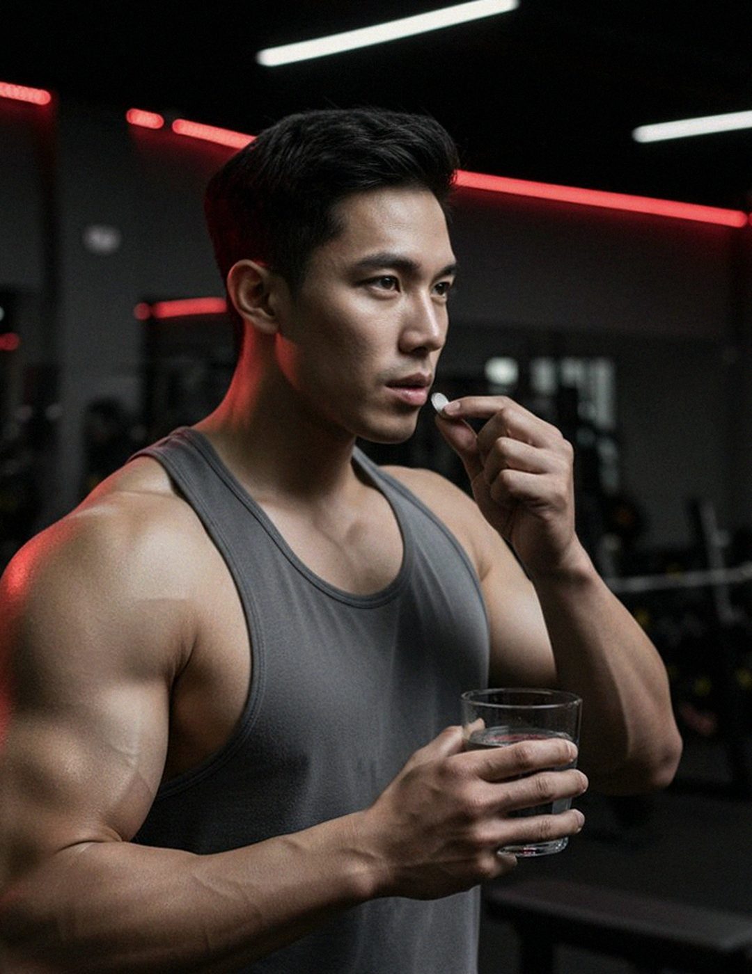 Korean Asian man in 30s comparing products thoughtfully