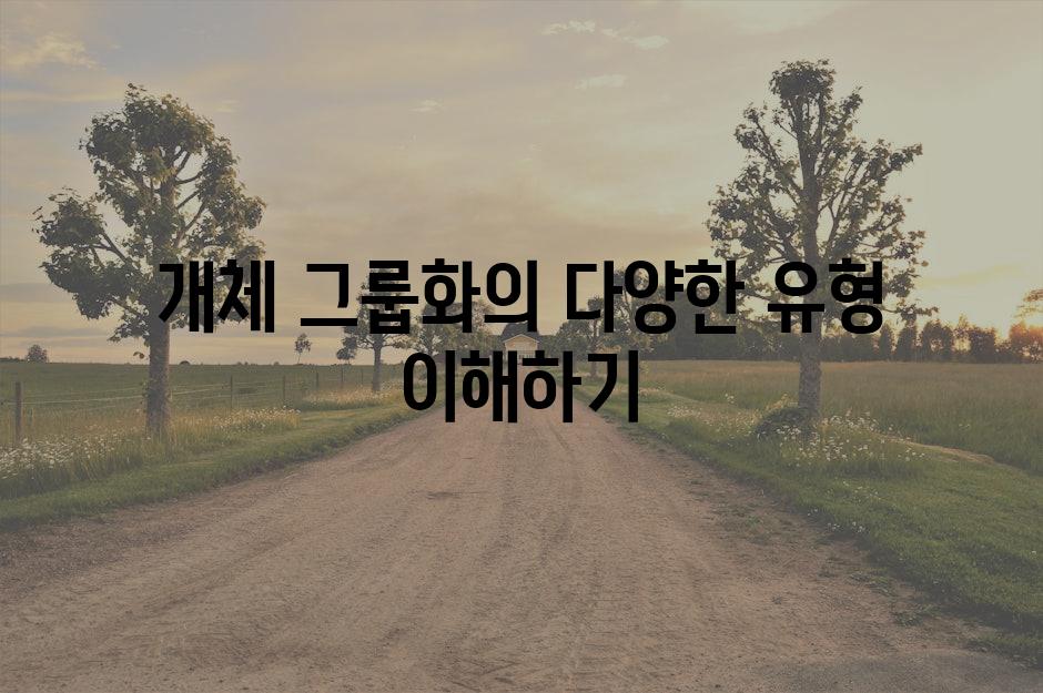 개체 그룹화의 다양한 유형 이해하기