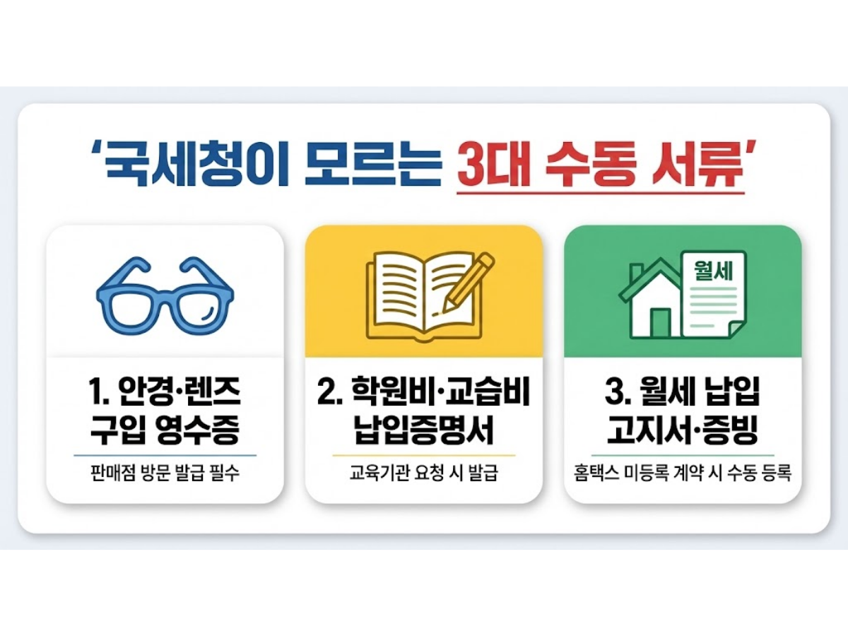 국세청이 절대 모르는 '3대 수동 서류' 확보하셨나요?