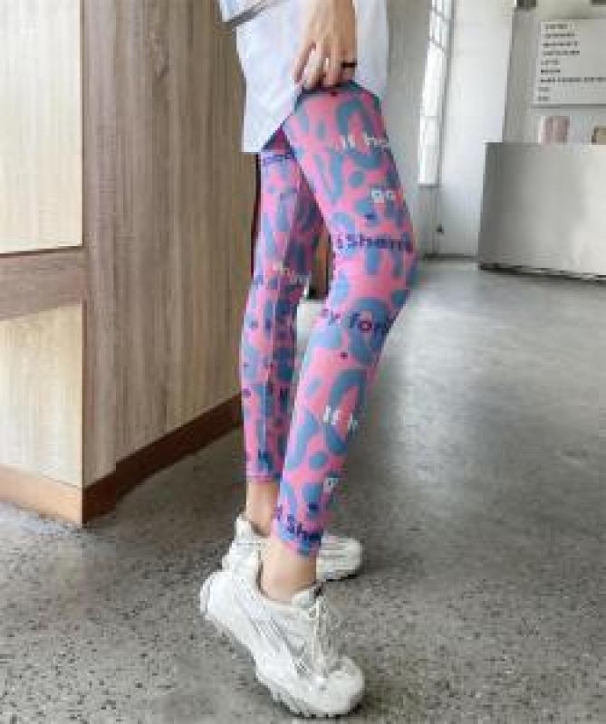호피 레깅스 봄 여자 형광 팬츠 헬스