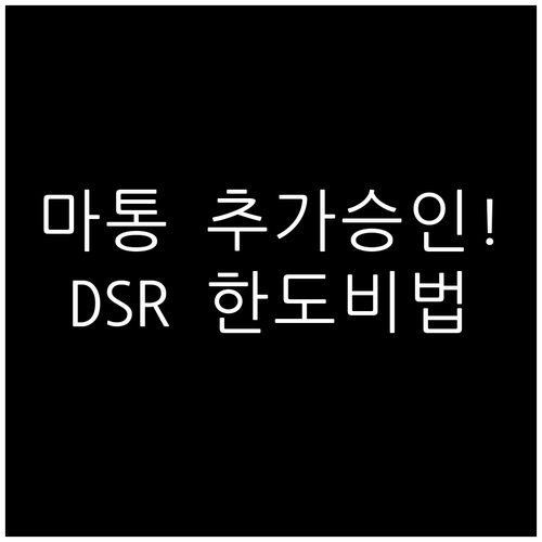 마이너스 통장 추가 개설 시 DSR ..