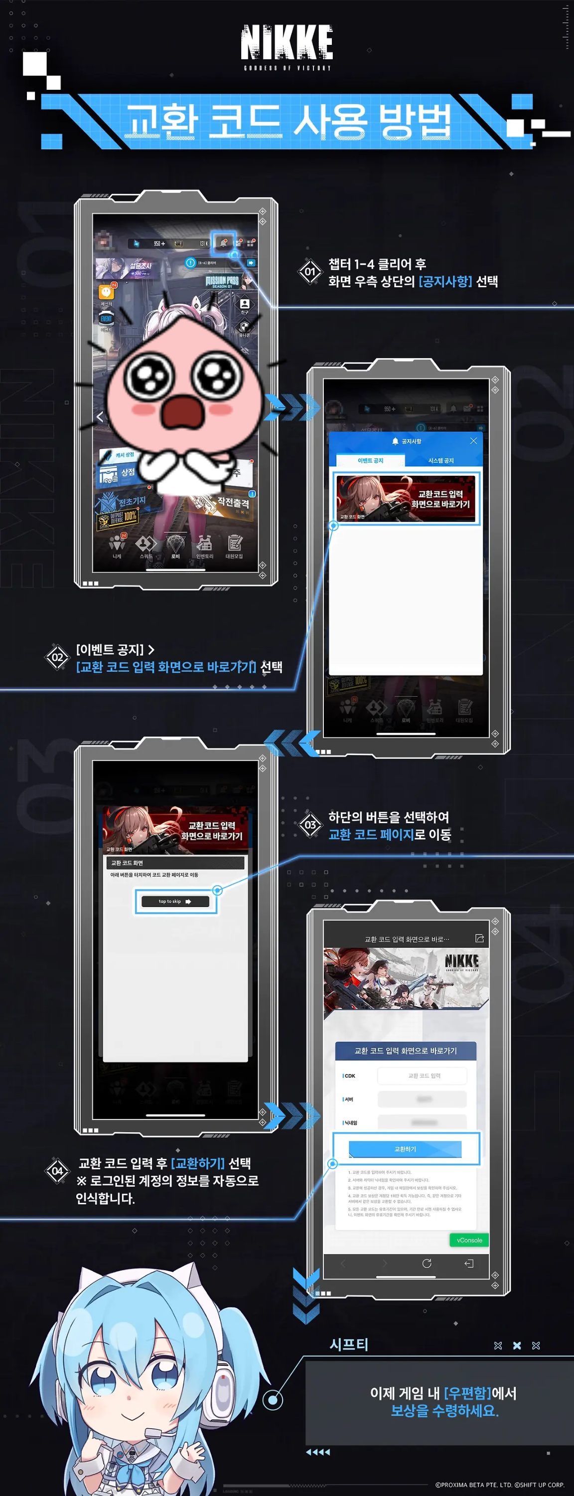 니케 쿠폰 사용 방법