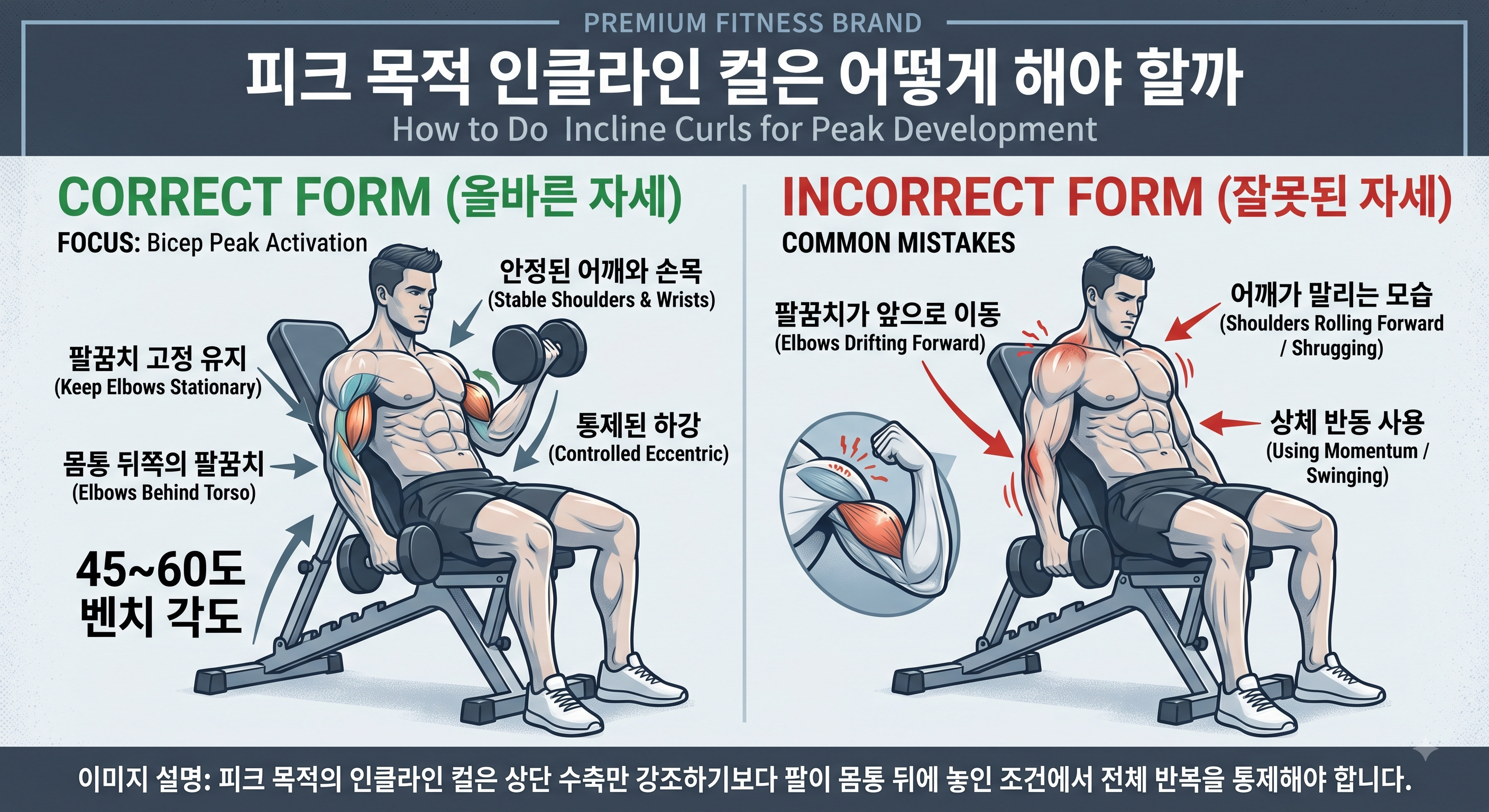 피크 목적 인클라인 컬은 어떻게 해야 할까
