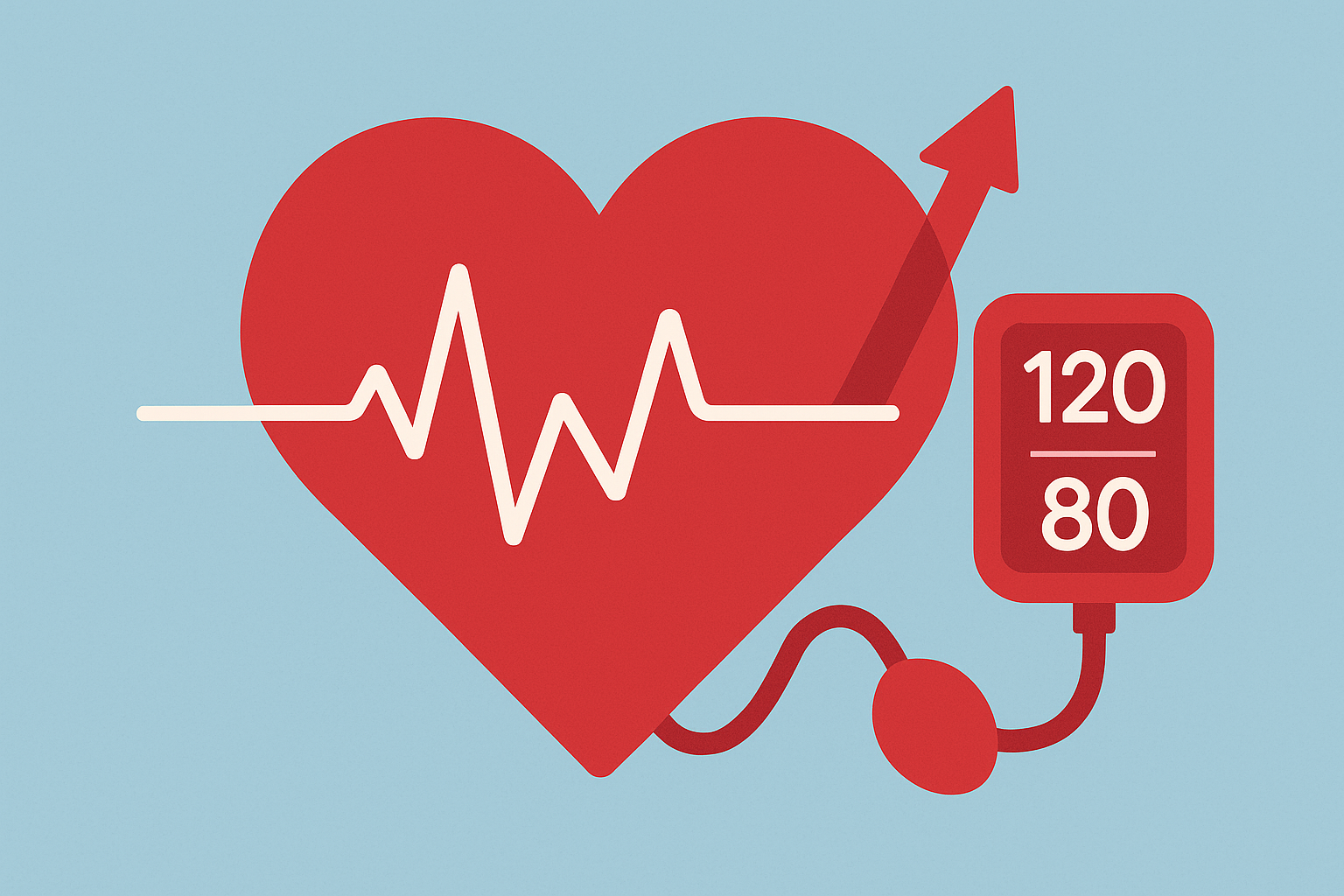 심박수와 혈압 변화를 상징하는 심장 이미지