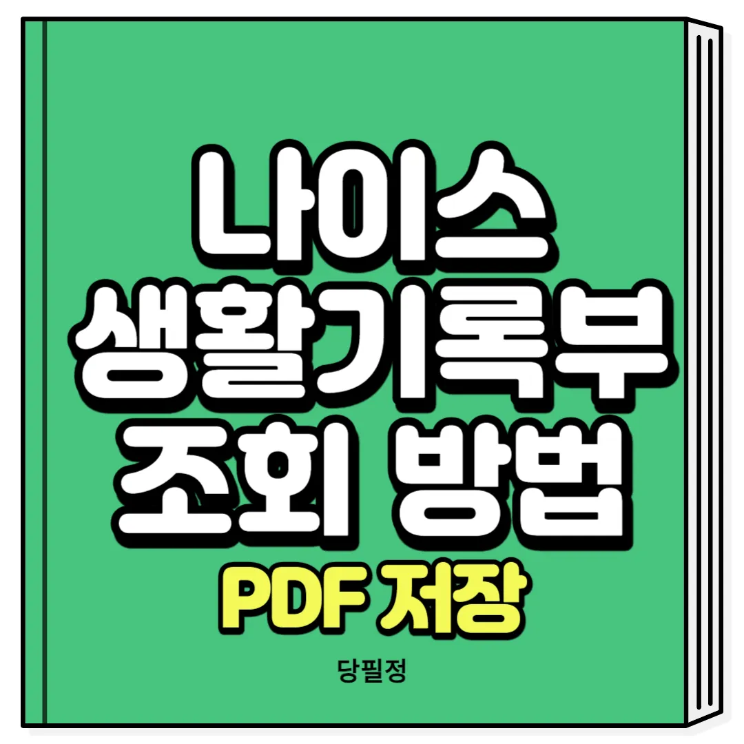 나이스 생기부 조회