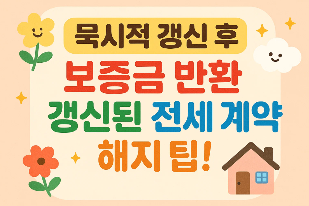 묵시적 갱신 후 보증금 반환, 갱신된 전세 계약 해지 팁!