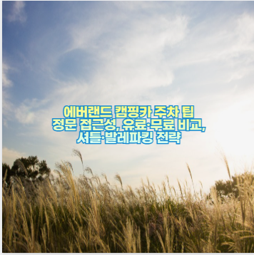 에버랜드 캠핑카 주차 팁 정문 접근성, 유료&middot;무료 비교, 셔틀&middot;발레파킹 전략