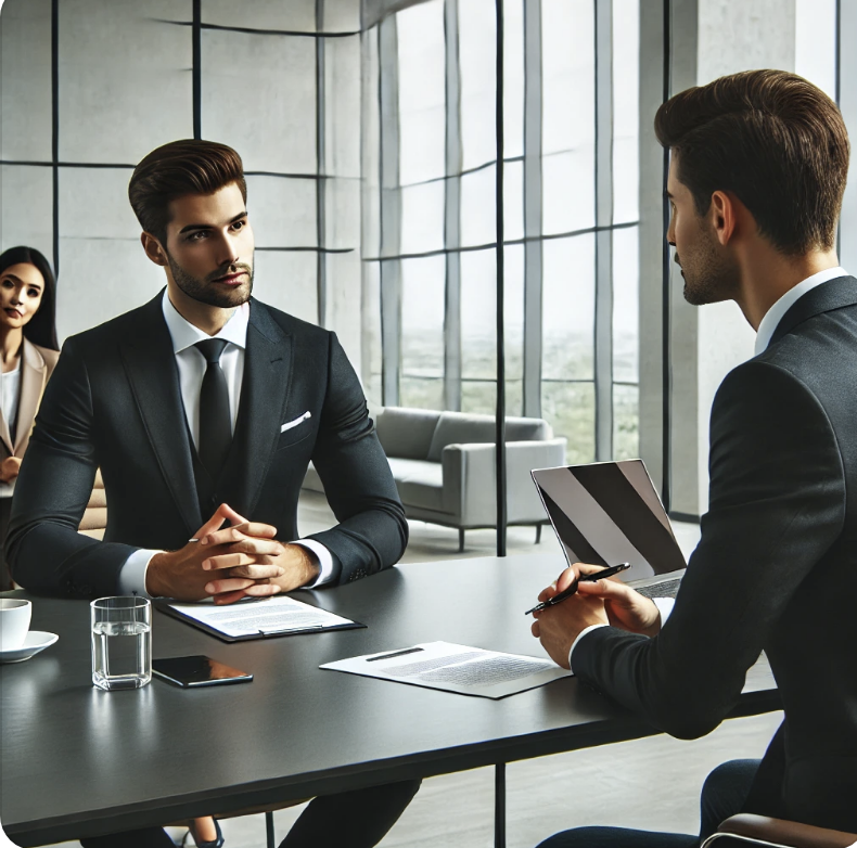 회사 오너와 연봉 협상하는 장면