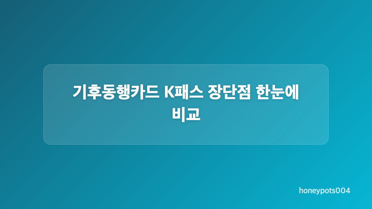 기후동행카드 K패스 사용지역과 출퇴근 동선 차이