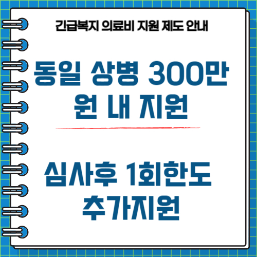 긴급의료지원 제도 신청 금액 및 횟수