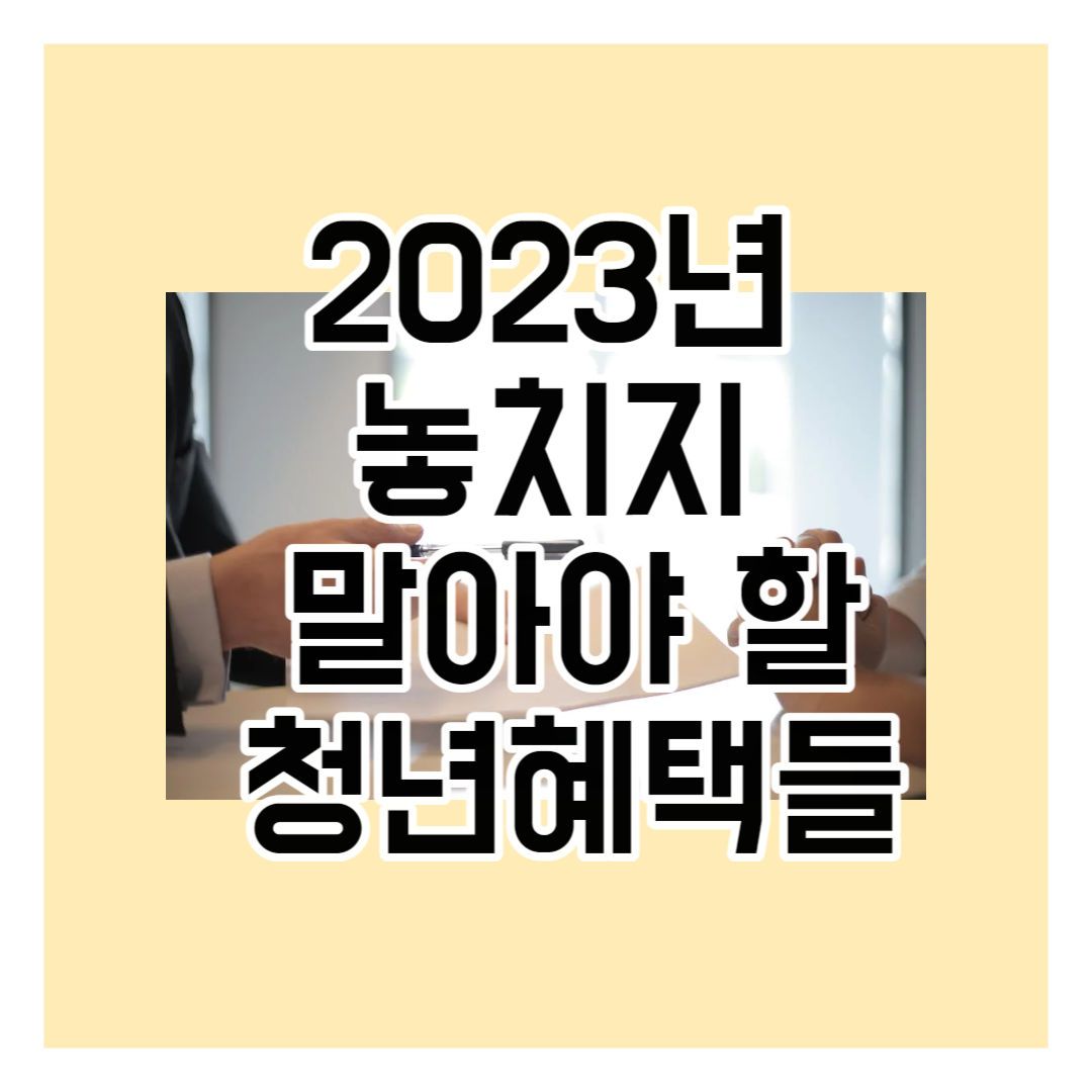 2023년 놓치면 안 될 청년혜택들