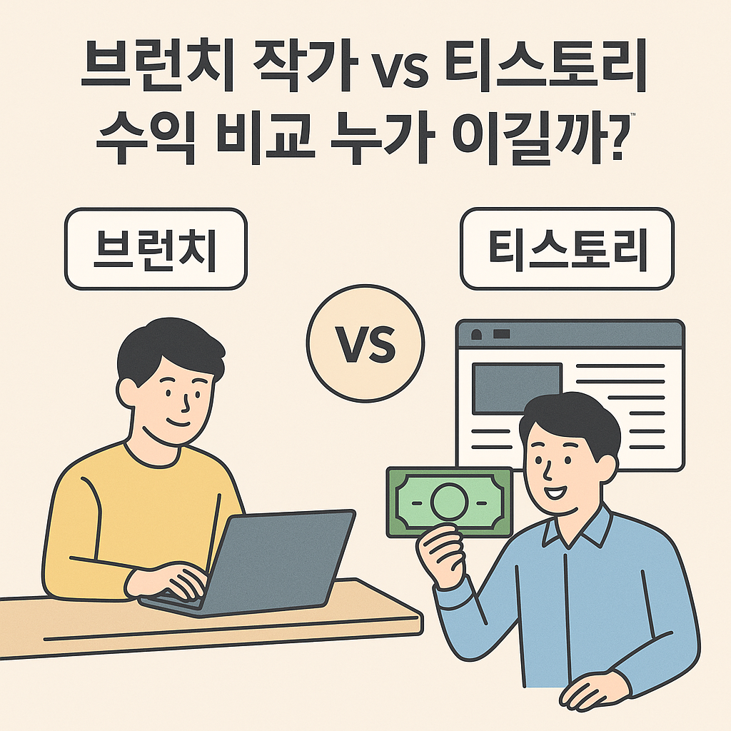 브런치 작가 vs 티스토리 수익 비교 누가 이길까