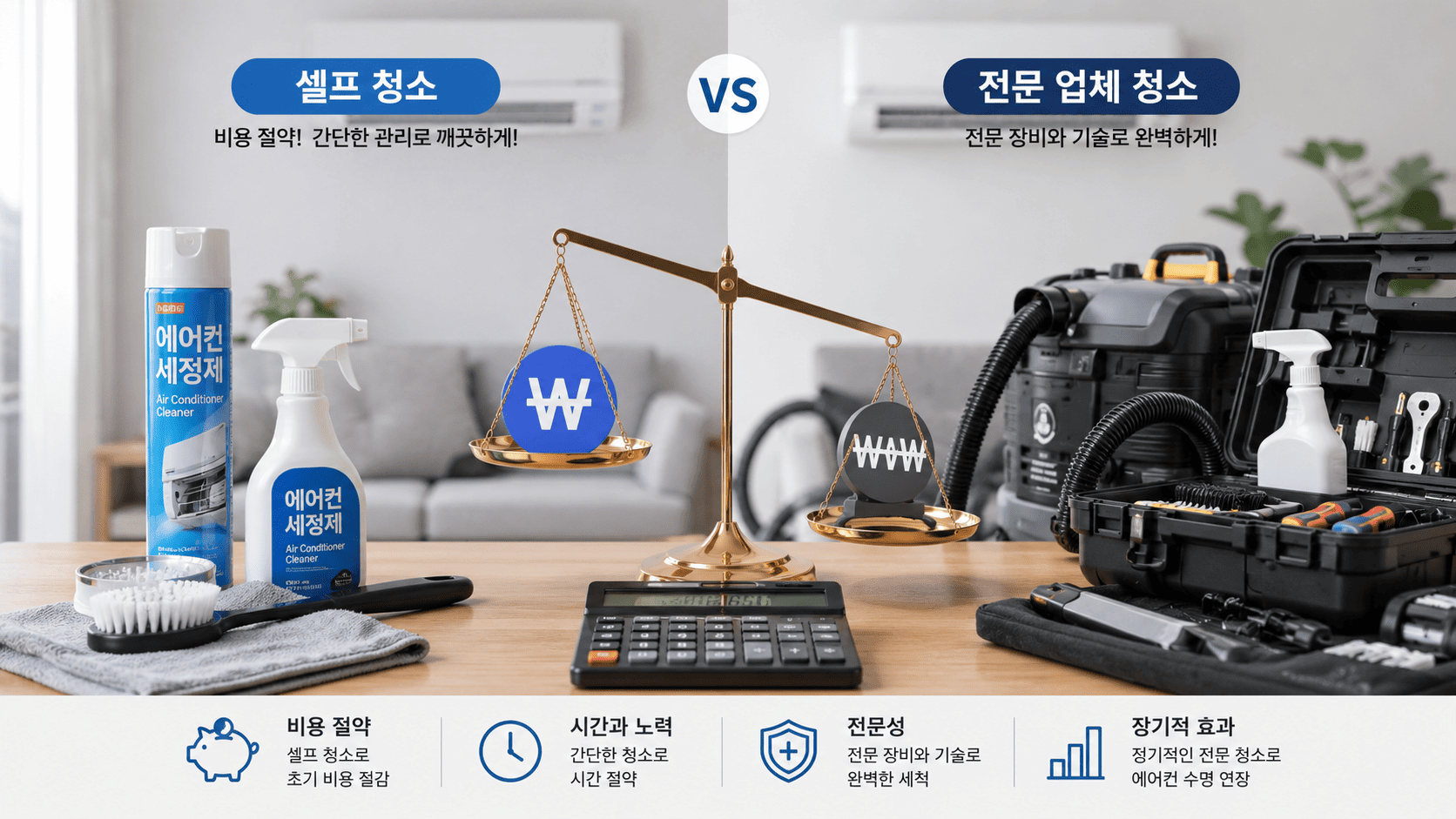 비용비교로 알아보는 셀프청소와 업체청소 차이점