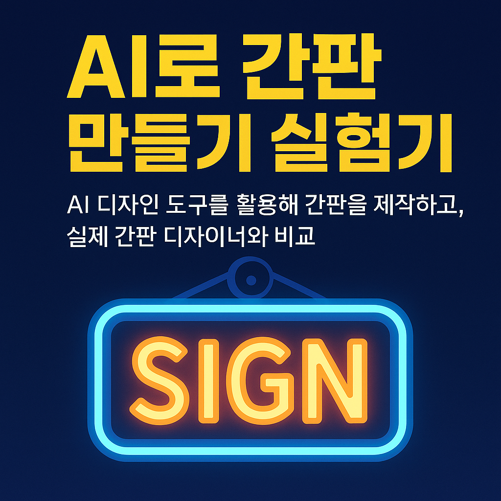 AI로 간판 만들기 실험기 – AI 디자인 도구를 활용해 간판을 제작하고, 실제 간판 디자이너와 비교