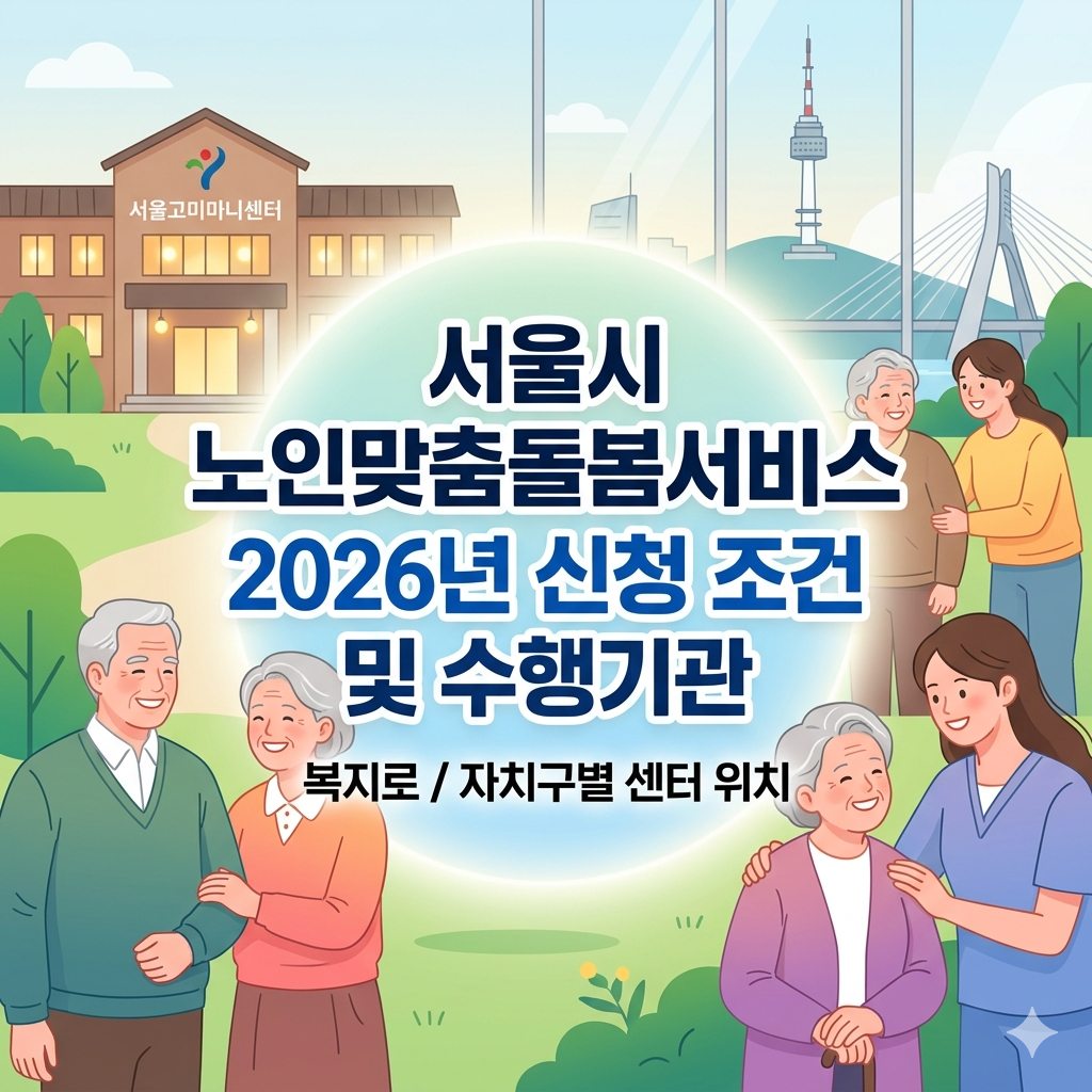 서울시 노인맞춤돌봄서비스 신청 조건 및 25개 자치구 수행기관 정보