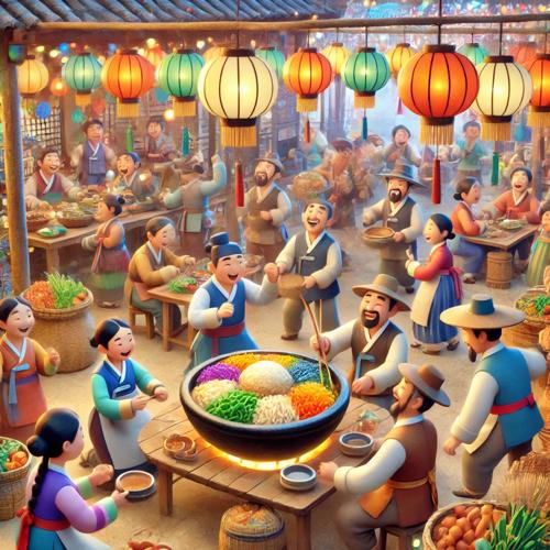 비빔밥으로 연 마을 축제