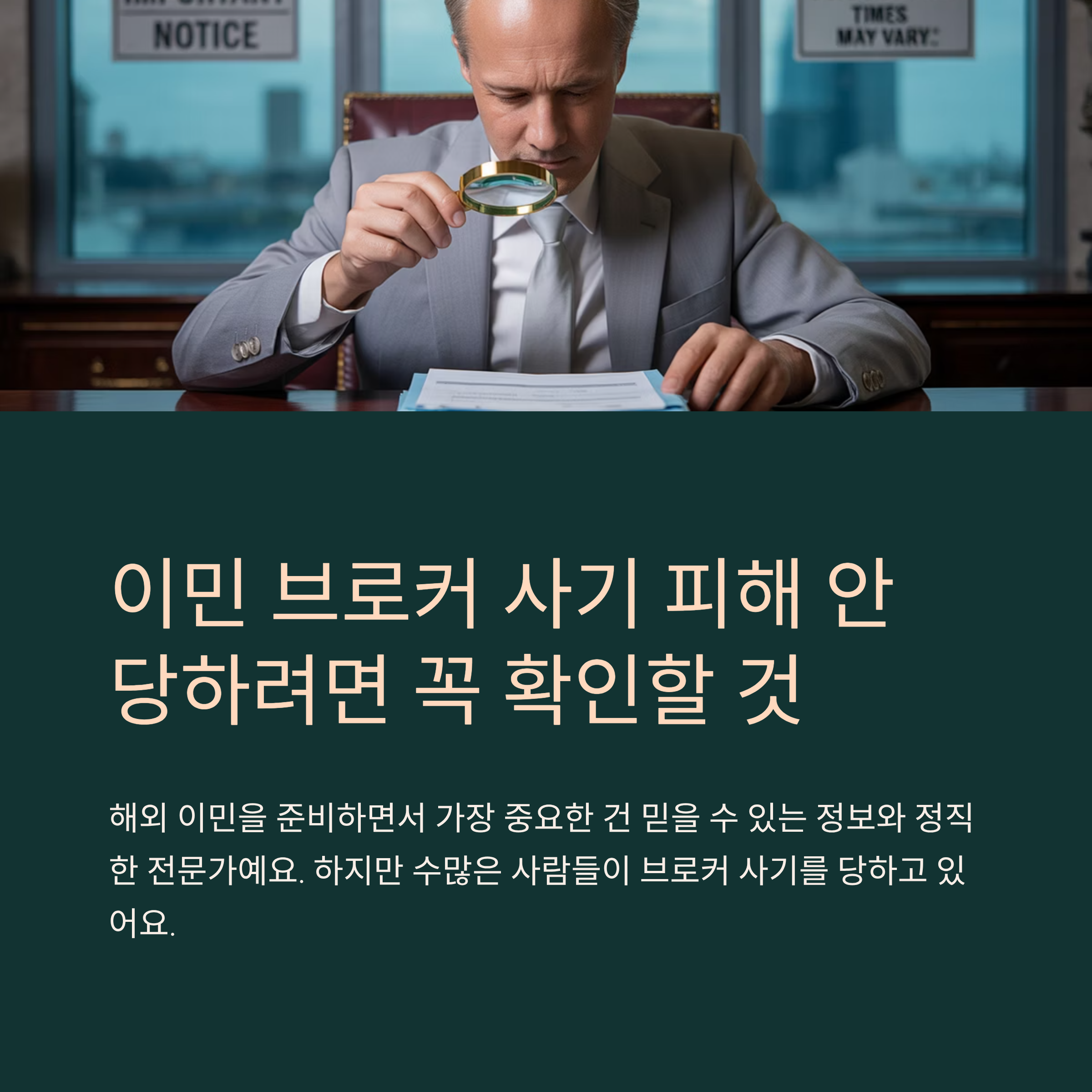 이민 브로커 사기 피해 안 당하려면 꼭 확인할 것
