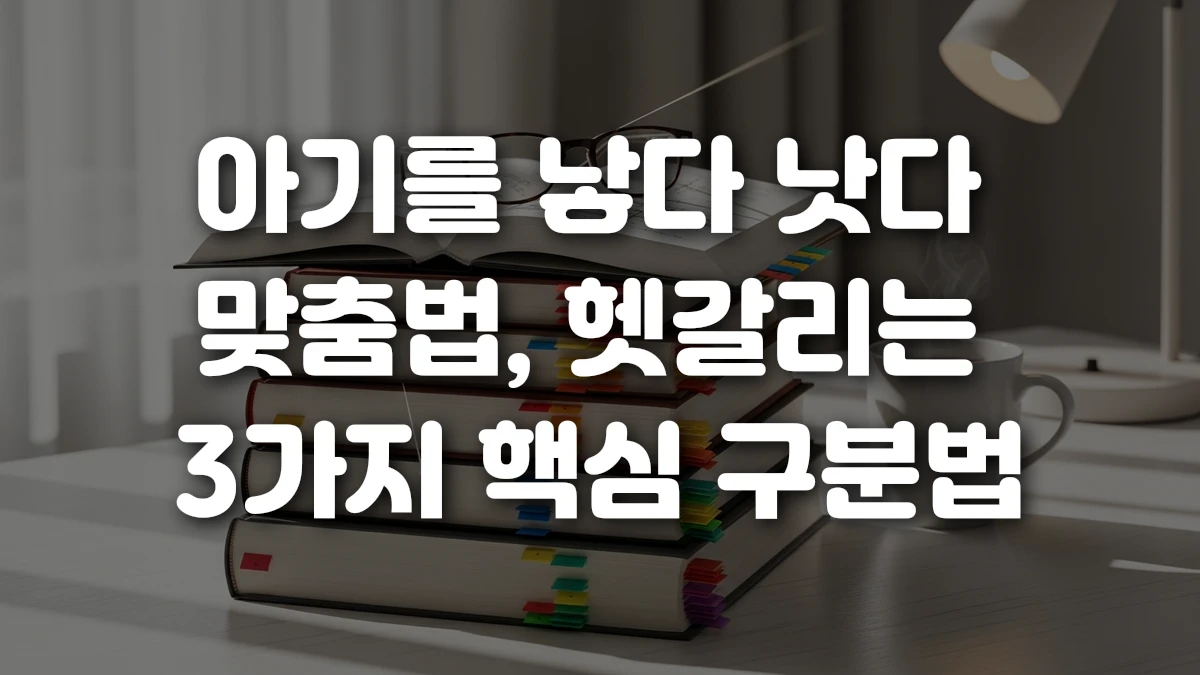 아기를 낳다 낫다 맞춤법 헷갈리는 3가지 핵심 구분법