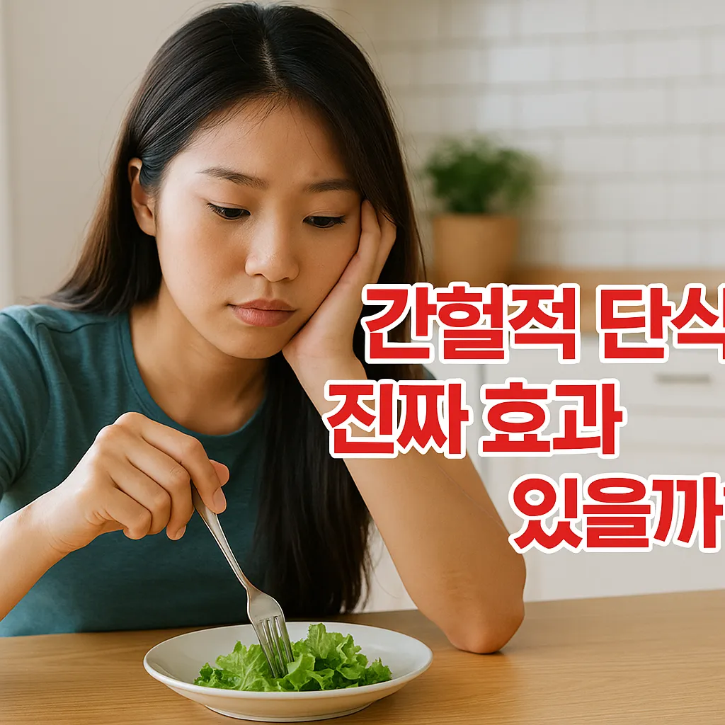 간헐적 단식 진짜 효과 있을까, 20대 한국 여성, 간헐적 단식 중 식사 고민, 건강한 식단