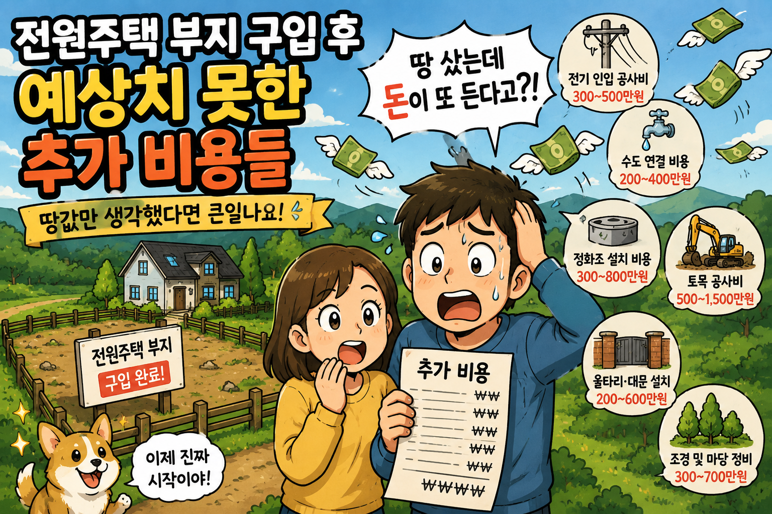 전원주택 부지 구입 후 예상치 못한 추가 비용들