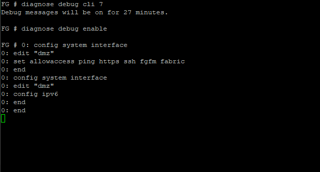 Fortigate diagnose debug cli