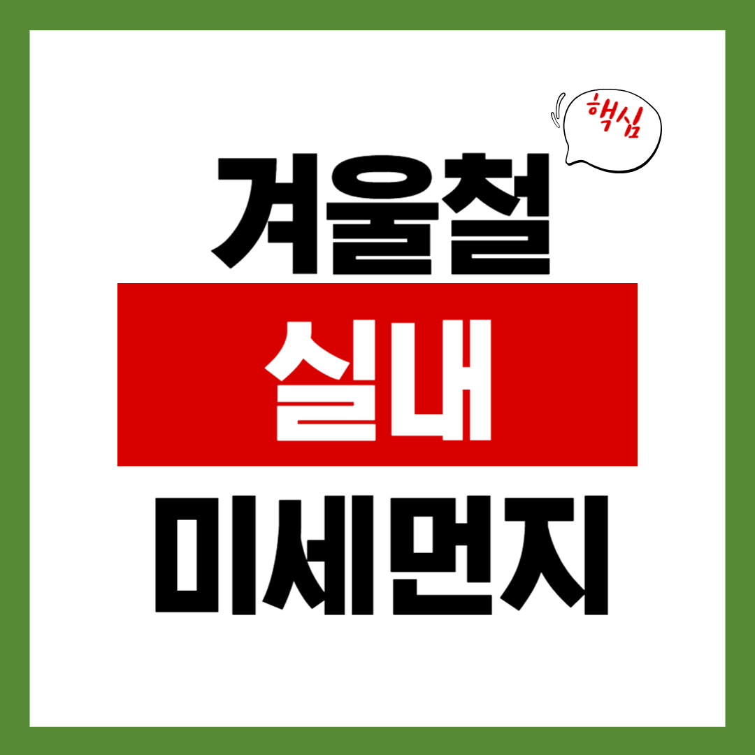 겨울철 실내 미세먼지 잡는 7가지 현실적 방법