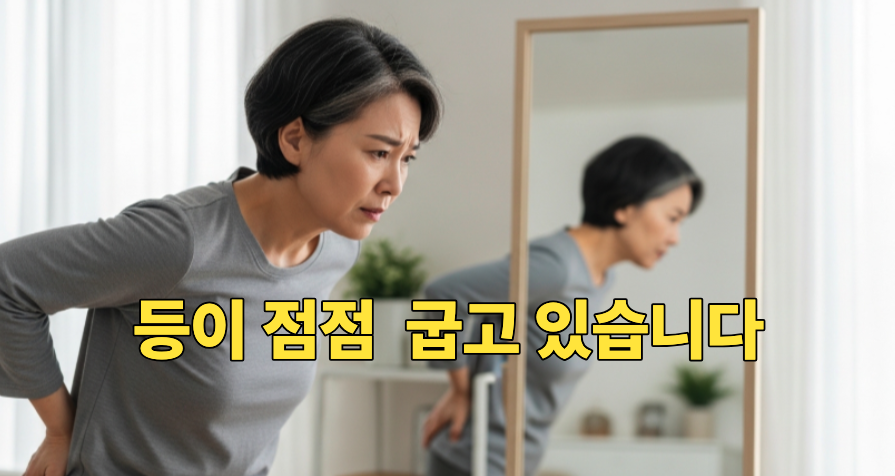 등이 굽는 자세 변화 모습