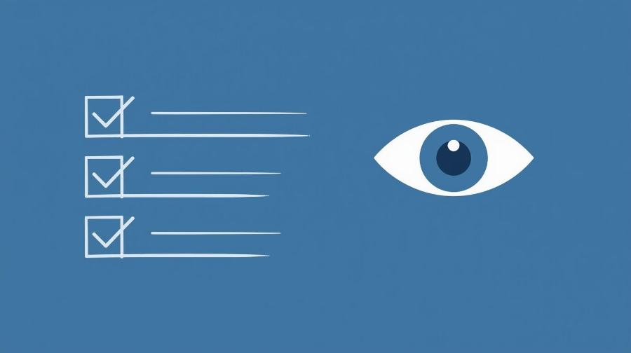 눈 건조증 여부를 간단히 체크할 수 있는 자가점검표 이미지