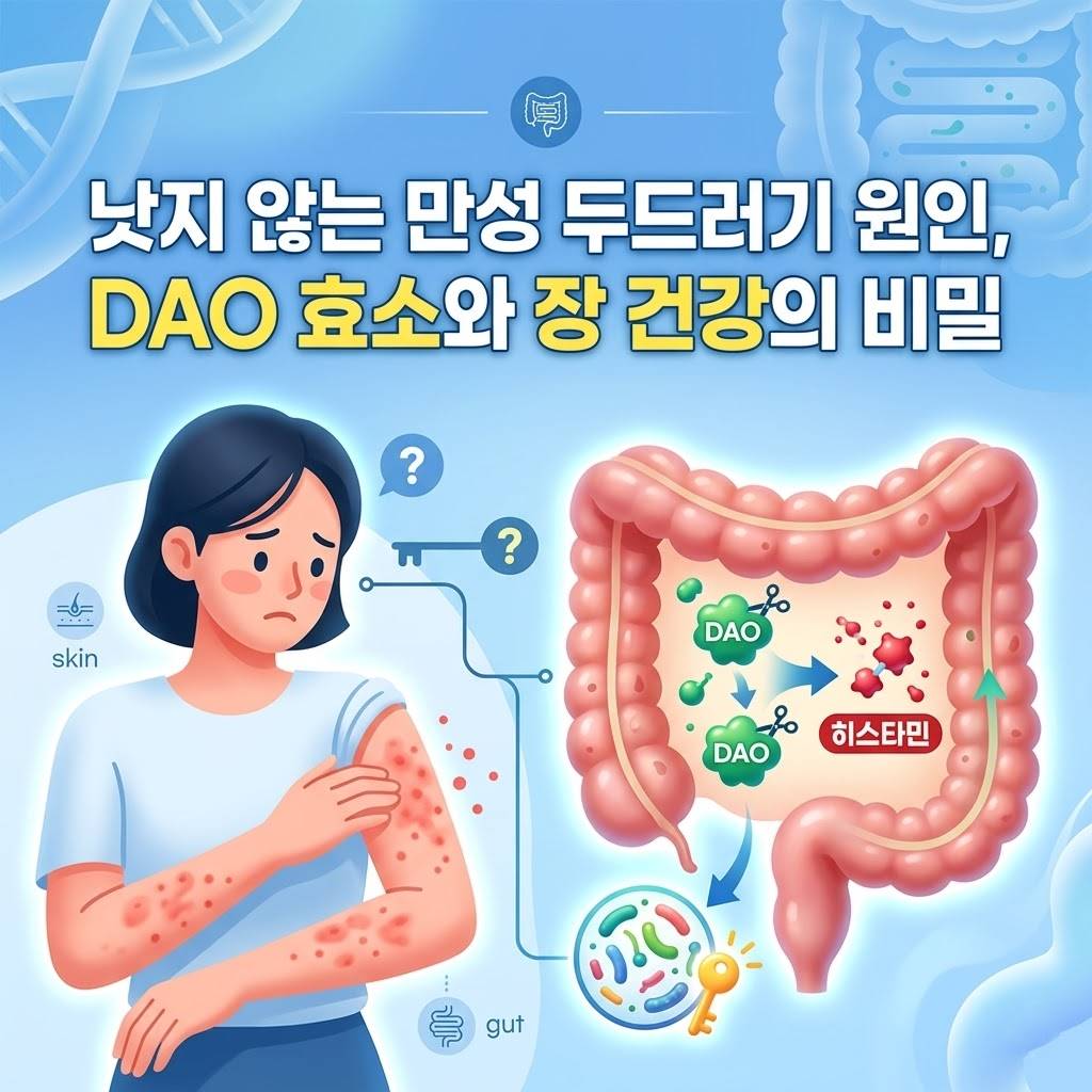 낫지 않는 만성 두드러기 원인, DAO 효소와 장 건강의 비밀