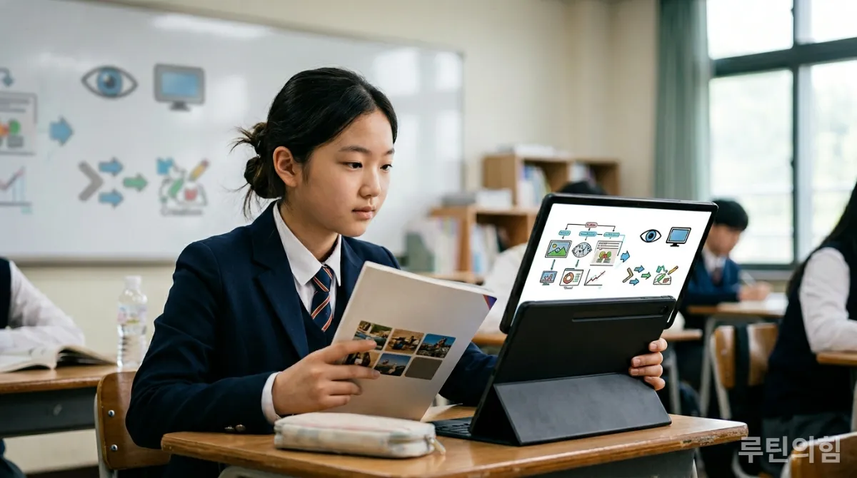 2026년 개정 영어 교육과정의 '이해'와 '표현' 중심 변화를 보여주는 학생