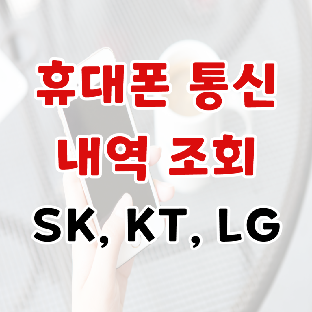 휴대폰 통신 내역 조회방법 SKT, KT, LGU+ 통신사별 과거내역 확인하기