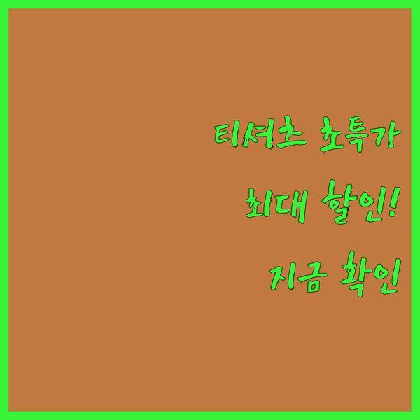 가성비 갑 티셔츠 특가 정보 확인하세