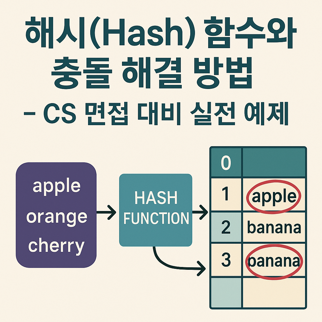 해시(Hash) 함수와 충돌 해결 방법 – CS 면접 대비 실전 예제