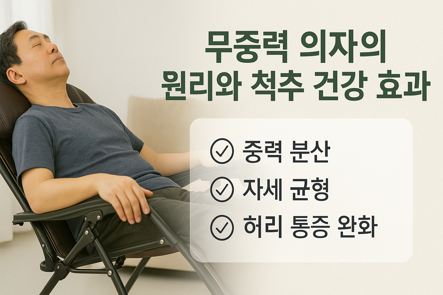 무중력 의자의 원리와 척추 건강 효과