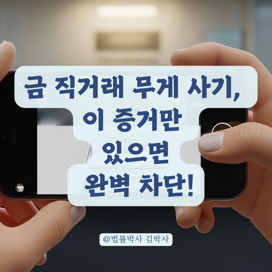 금 직거래 후 발생하는 무게 논란, 억울한 누명을 벗겨줄 증거 목록 정리!