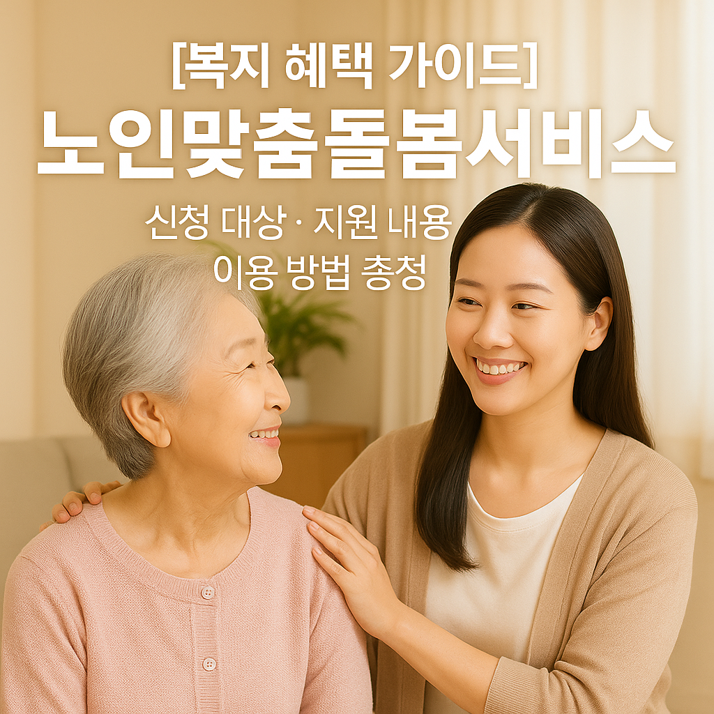 [복지 혜택 가이드] 노인맞춤돌봄서비스 ｜ 신청 대상&middot;지원 내용&middot;이용 방법 총정리