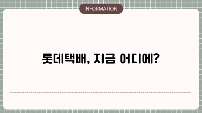 롯데택배 배송 조회하기 ft 실시간 위치 확인