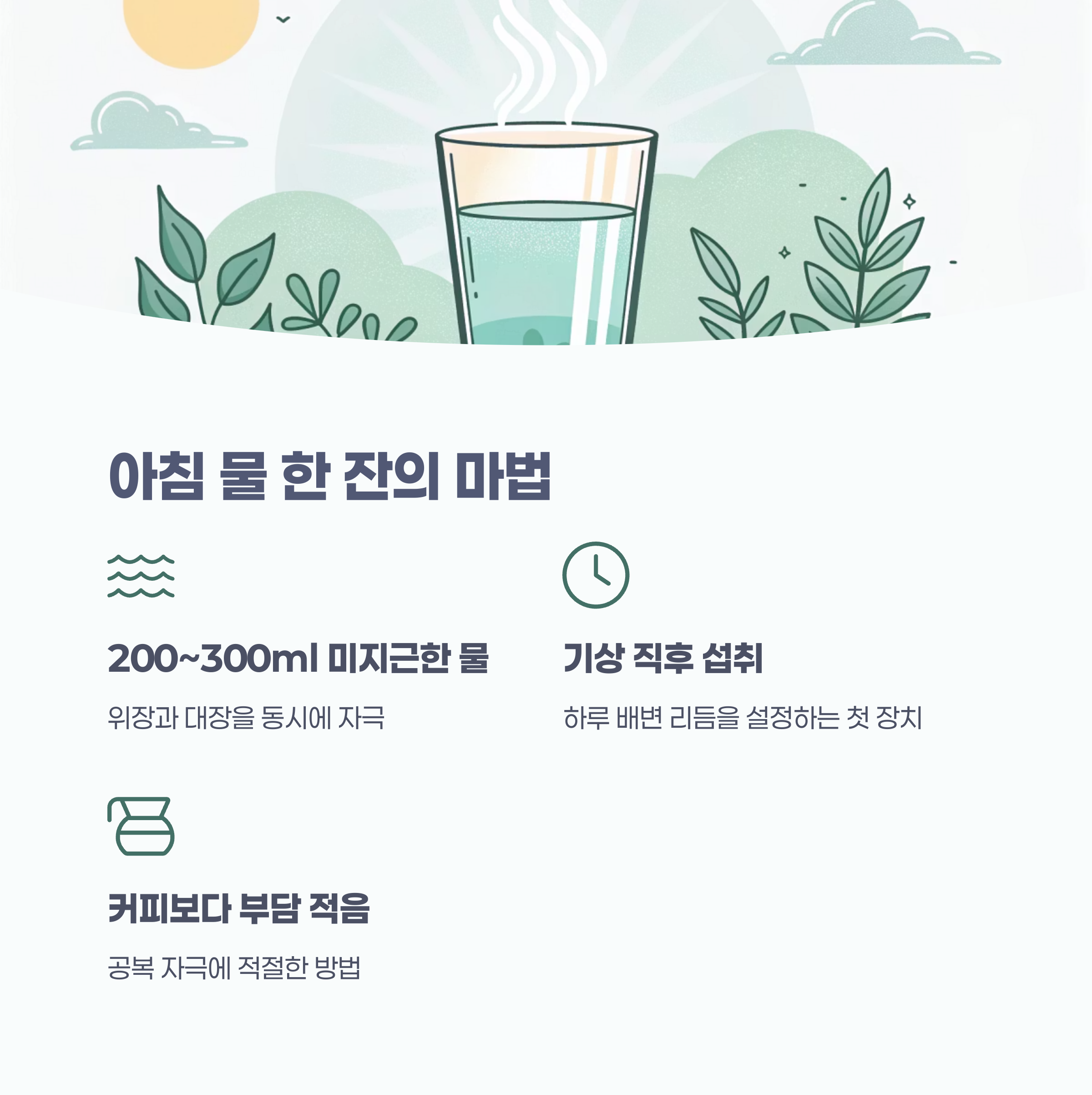 아침 물 한 잔의 힘: 소화기관을 깨우는 작은 습관