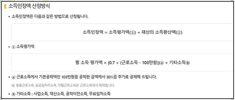 가구당 소득인정액