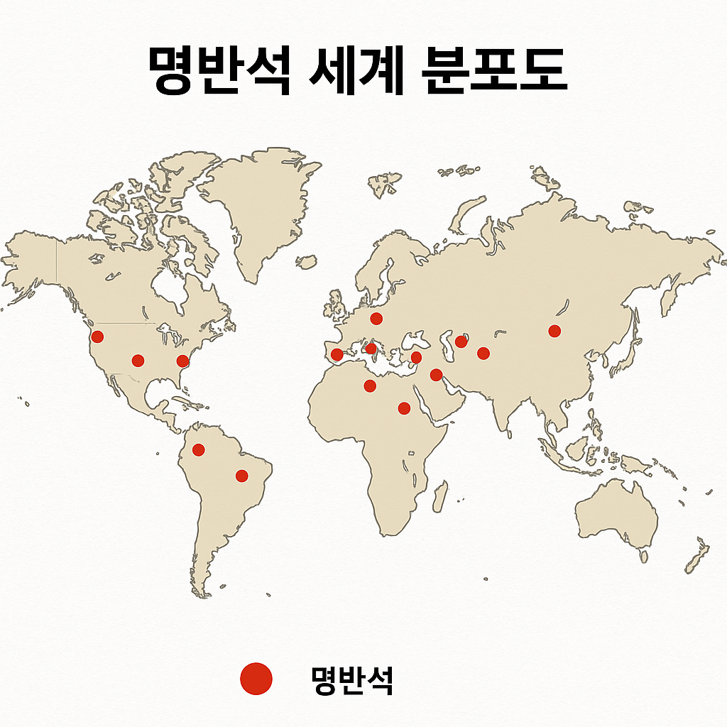 몀반서 세계 분포도
