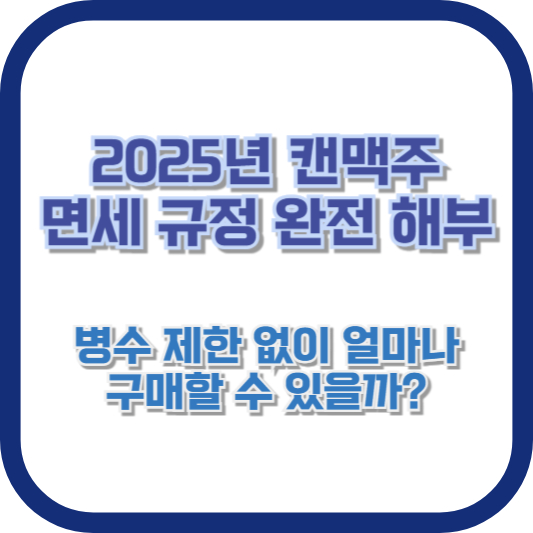 2025년 캔맥주 면세 규정 완전 해부: 병수 제한 없이 얼마나 구매할 수 있을까?