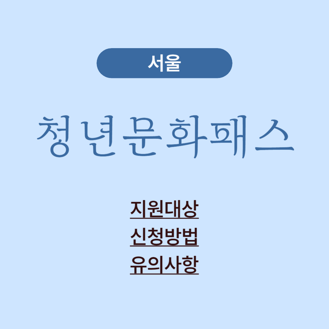 2024년 청년문화패스 신청방법 지원대상