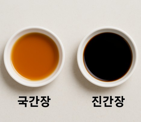그릇에 담긴 국간장과 진간장